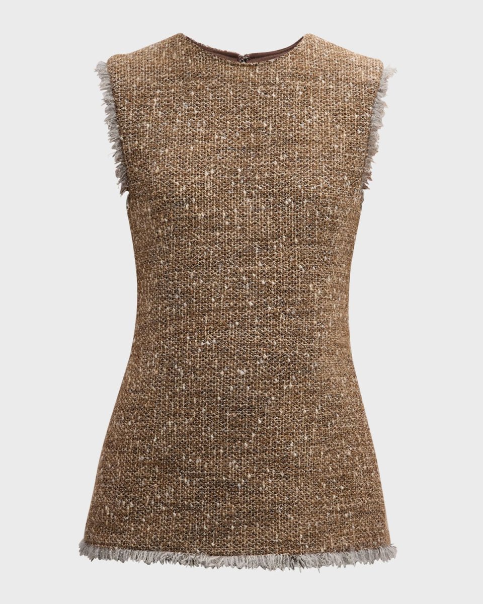 Tweed Sleeveless Tailored Top