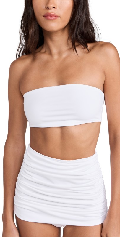 WARDROBE. NYC Swim Bandeau Top White