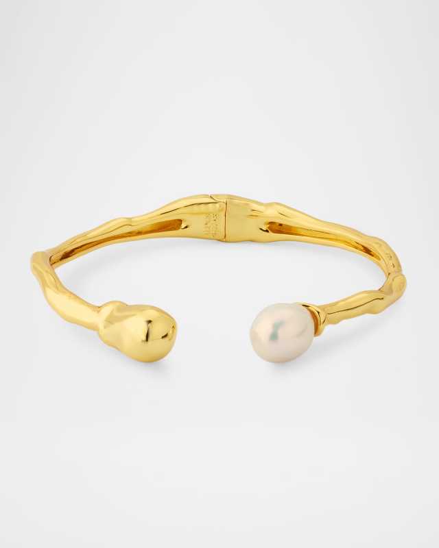 Perla Freshwater Pearl Hinge Cuff Bracelet