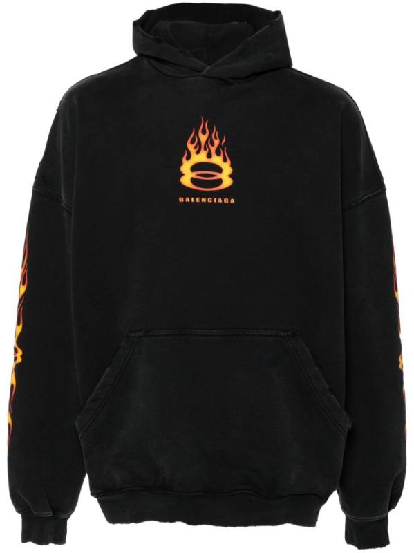 logo-print cotton hoodie