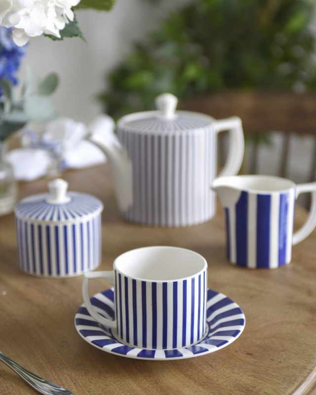 Blue Italian Stecatto 3-Piece Tea Serving Set