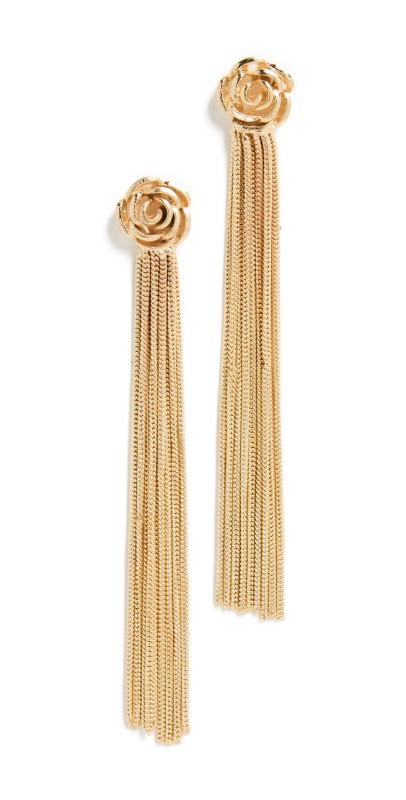 SHASHI Rose Chain Drop Earrings Gold