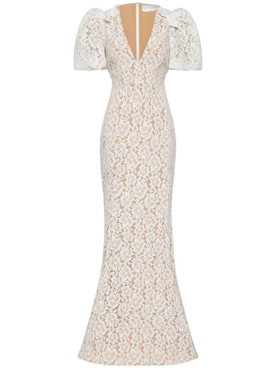 Floria floral-lace detail gown