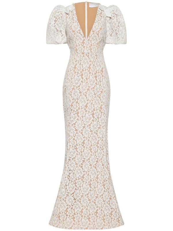 Floria floral-lace detail gown