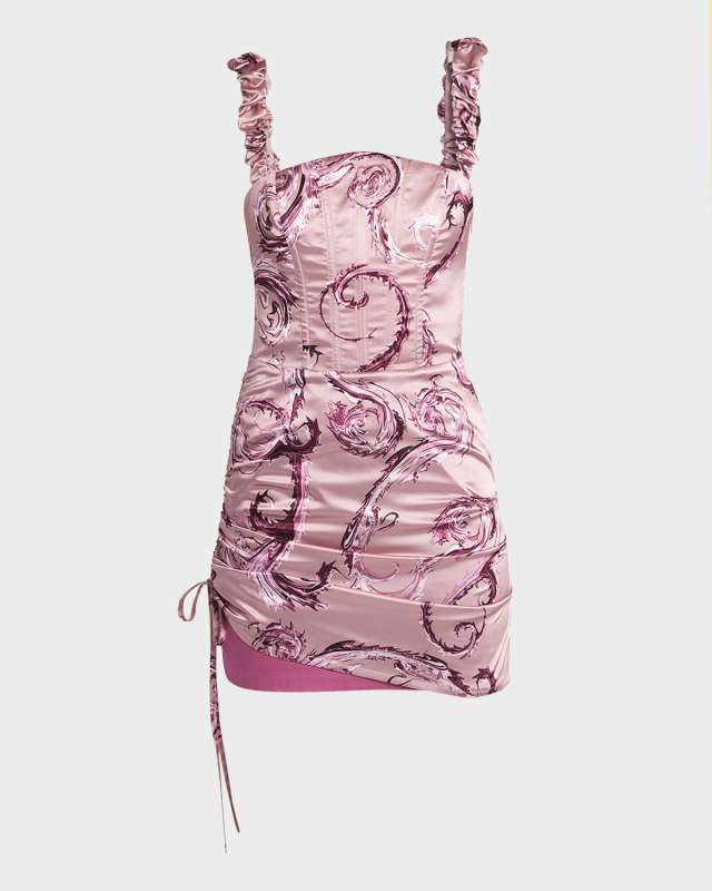 Watercolor Couture Satin Mini Dress