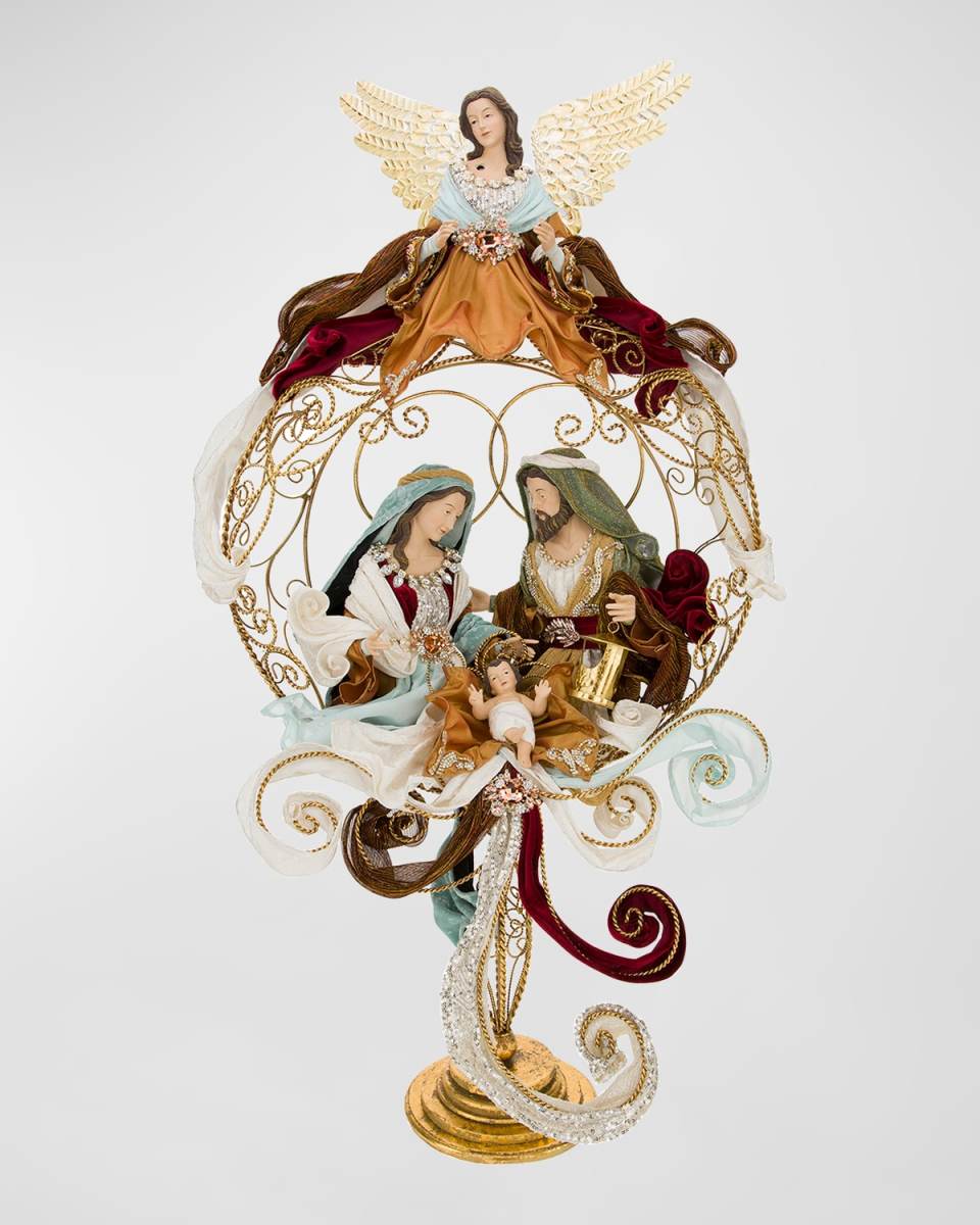 Grand Angelic Pedestal Nativity
