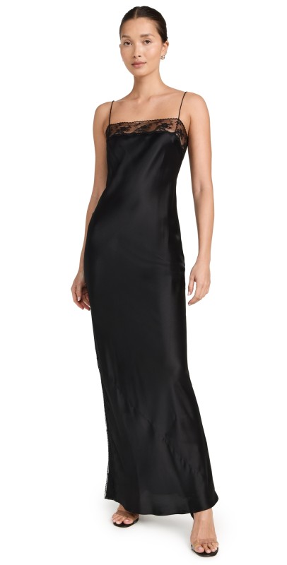 SIR. Aries Lace Slip Dress Black