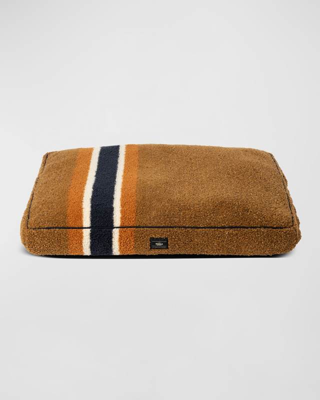 48" Striped Sherpa Pet Napper Pillow Bed