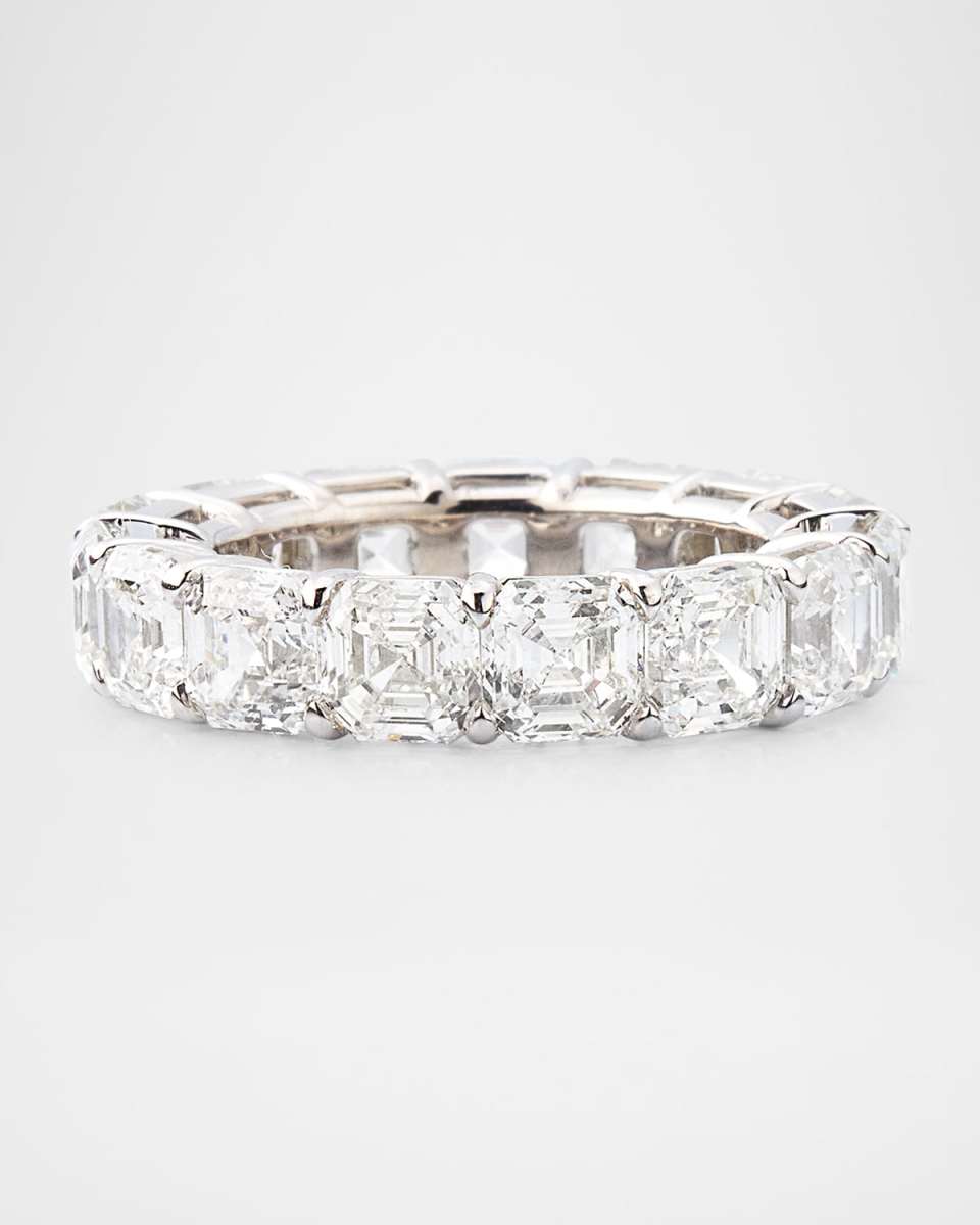 Platinum Asscher Diamond Eternity Ring, Size