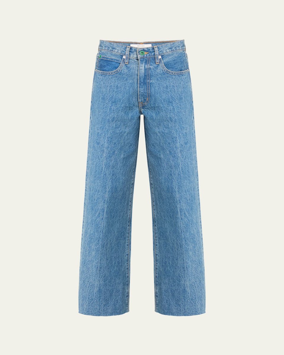 Grace Wide-Leg Raw-Edge Jeans