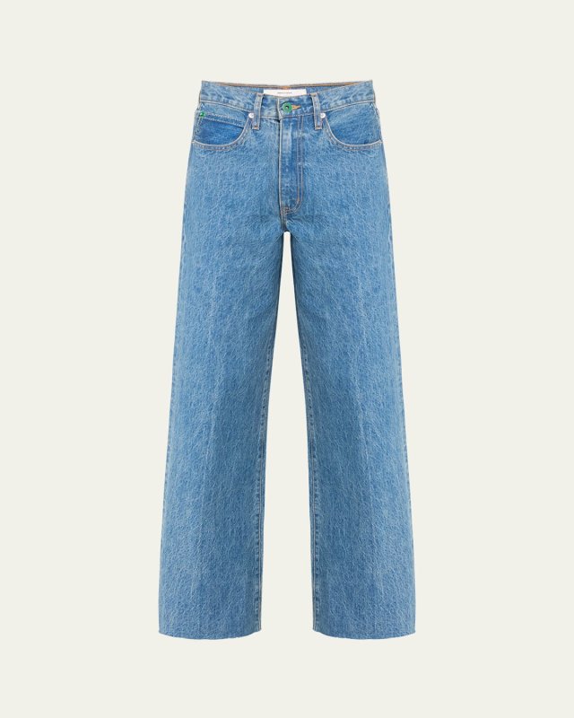 Grace Wide-Leg Raw-Edge Jeans