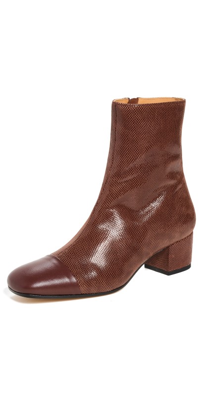 STAUD Aimee Short Boots Mahogany