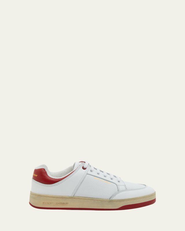 Bump Bicolor Leather Low-Top Sneakers