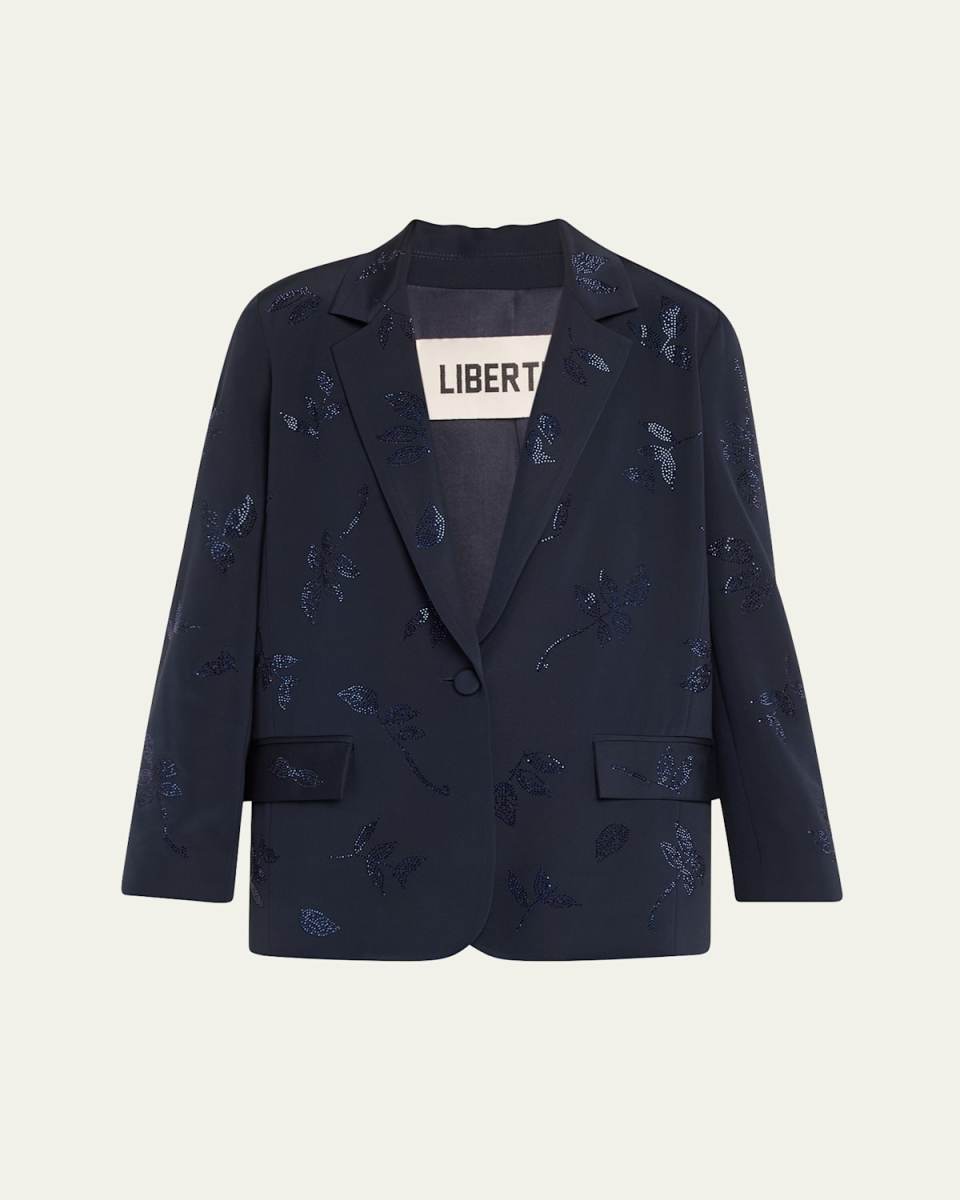 Kind Of Blue Crystal Floral Long Jacket