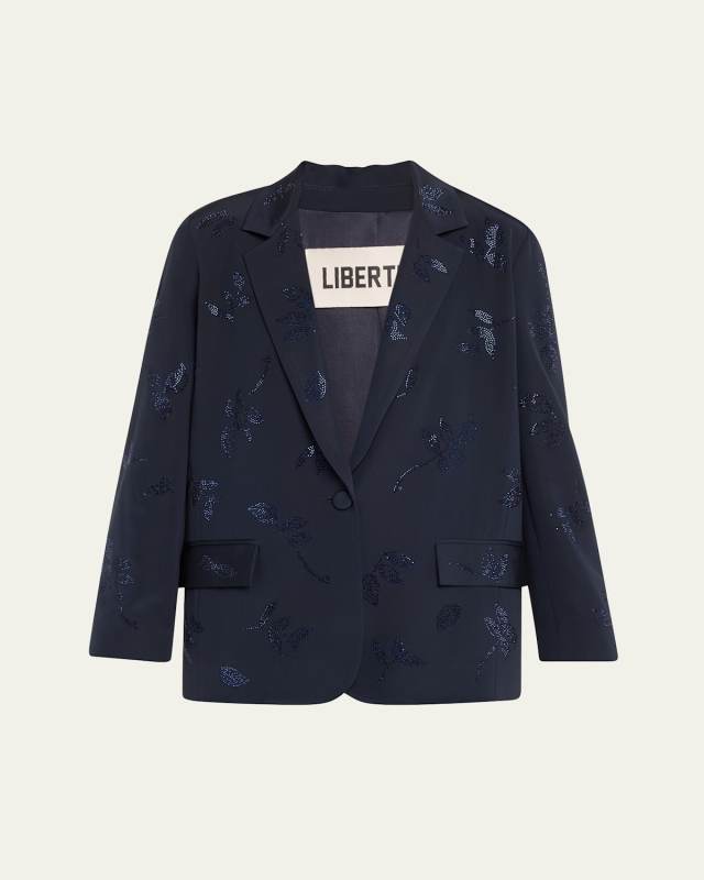 Kind Of Blue Crystal Floral Long Jacket