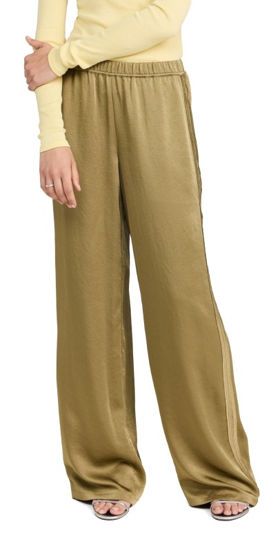 Vince Mid Rise Side Strap Wide Leg Pants Earthly