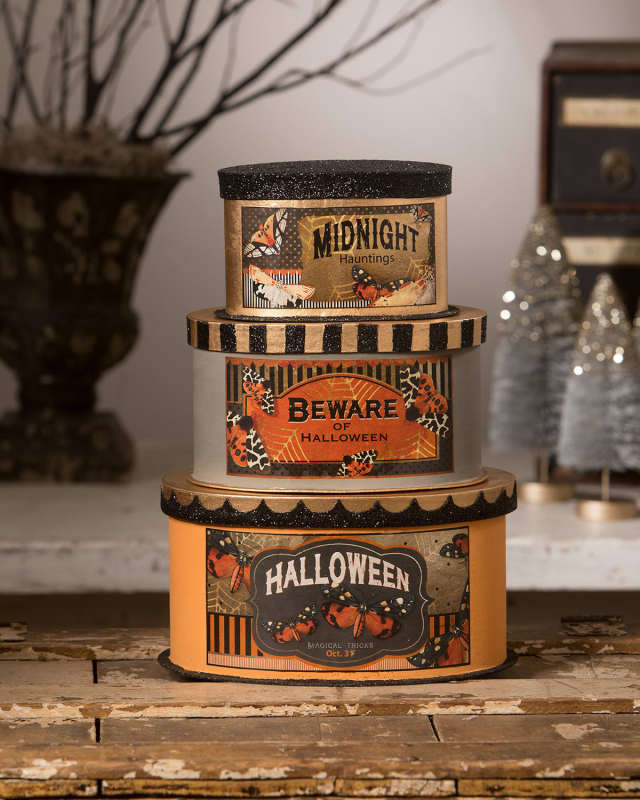 Halloween Moth Boxes, Set of 3