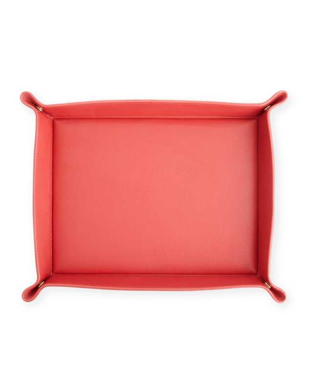 Monogrammed Large Catchall Leather Valet Tray