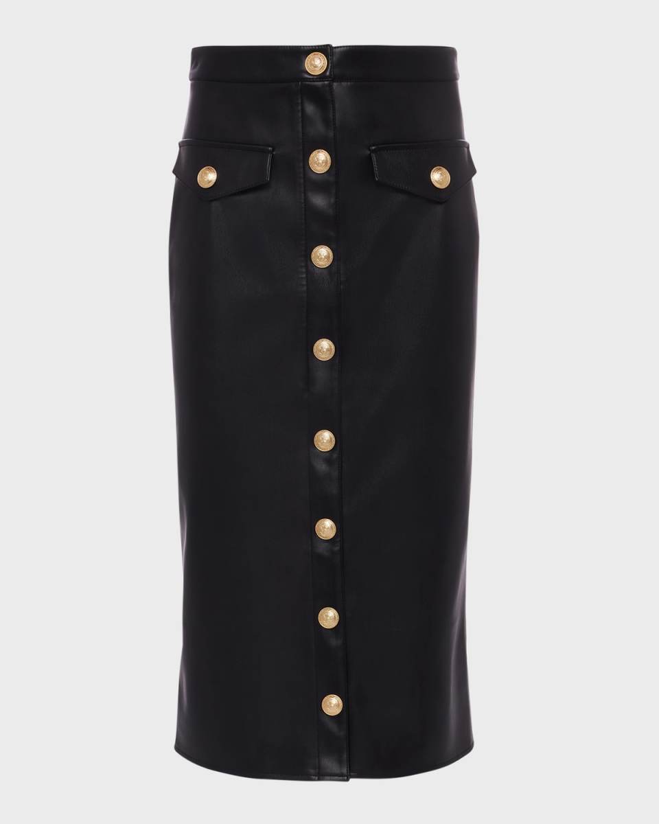 Milan Faux Leather Midi Skirt