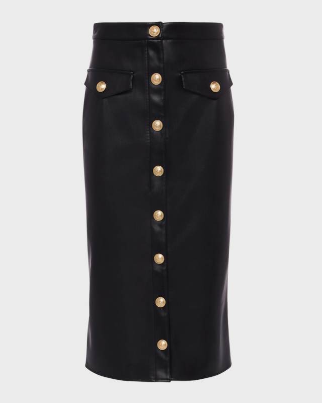 Milan Faux Leather Midi Skirt
