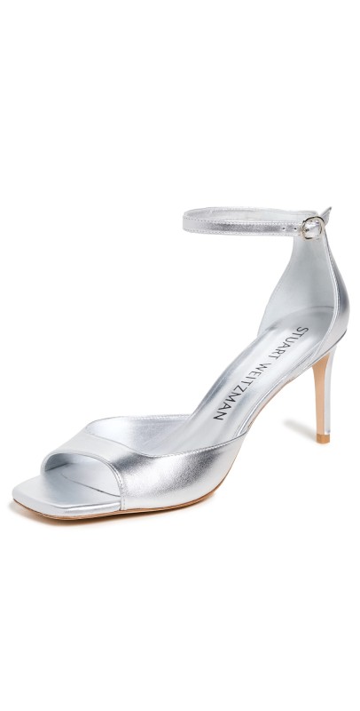 Stuart Weitzman Nudistia Sandals 75mm Silver