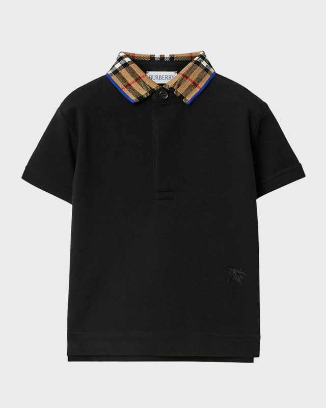 Boy's Johane Polo Check Shirt, Size 3-14