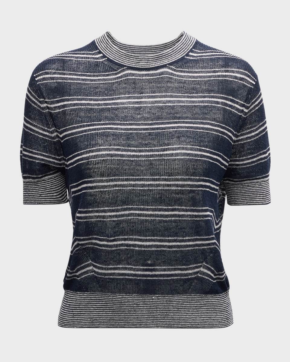 Tula Stripe Short-Sleeve Sweater