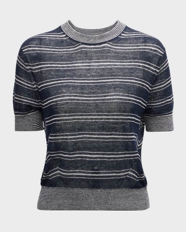 Tula Stripe Short-Sleeve Sweater