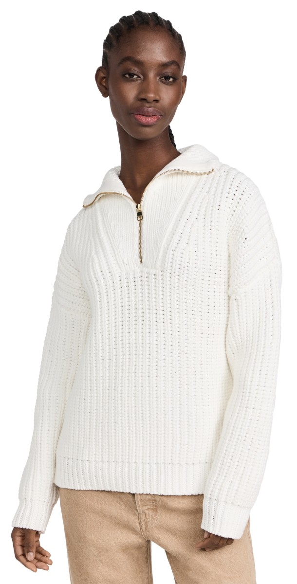 Varley Natalia Half Zip Snow White