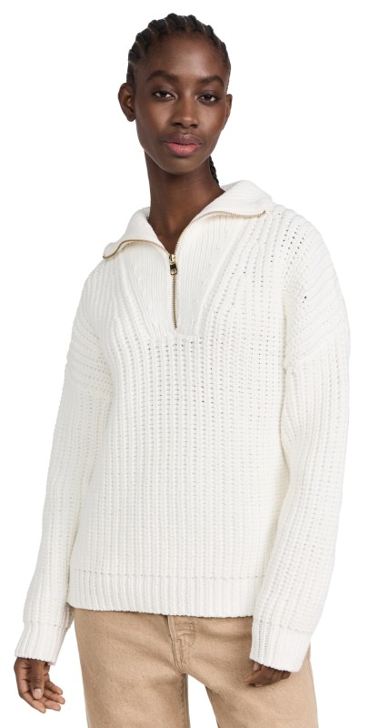 Varley Natalia Half Zip Snow White