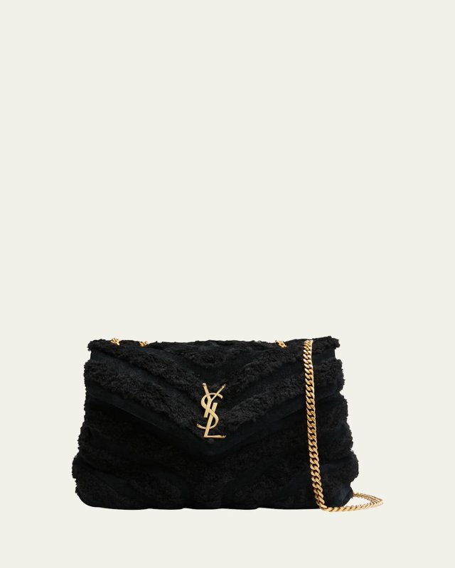 Loulou Small YSL Shearling Shoulder Bag