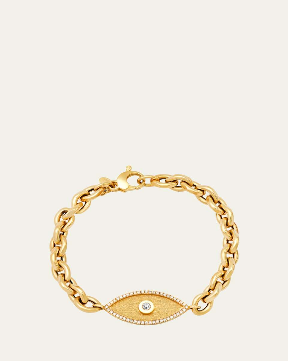 14K Yellow Gold Diamond Pave Double Protection Bracelet