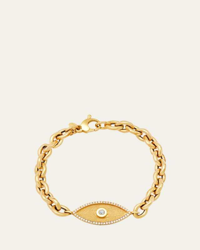 14K Yellow Gold Diamond Pave Double Protection Bracelet