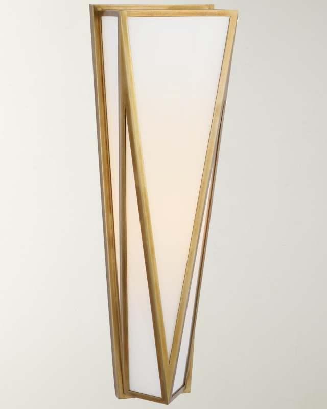 Lorino Medium Sconce In Bronze With White Glass By Julie Neill
