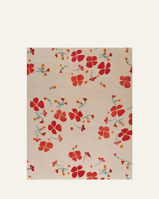 California Poppy Hand-Knotted Rug, 6' x 9'