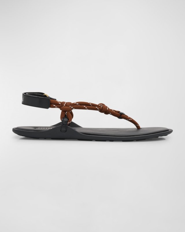 MIU MIU Sporty Rope Thong Slingback Sandals