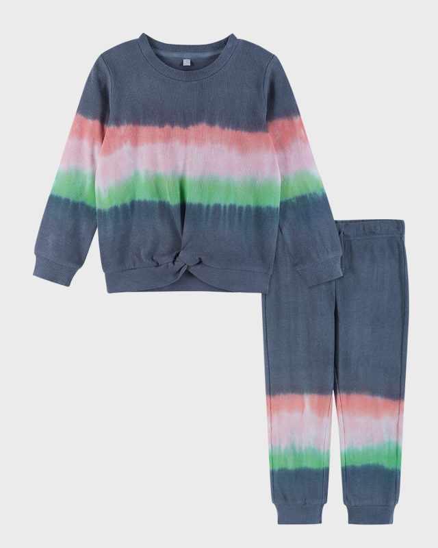 Girl's Tie Dye Ribbed Knit Two-Piece Set, Size 2-6X