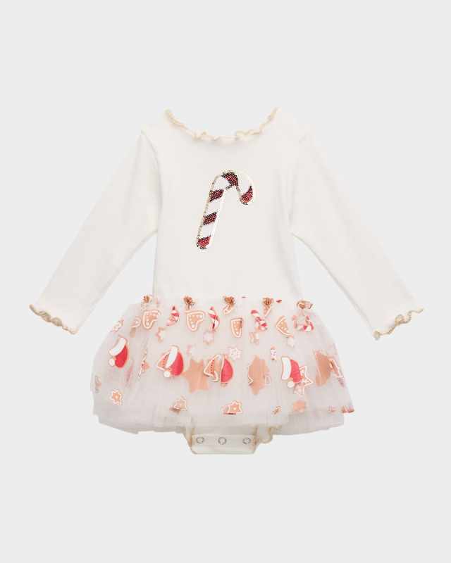 Girl's Candy Cane Combo Tutu Dress, Size 6M-