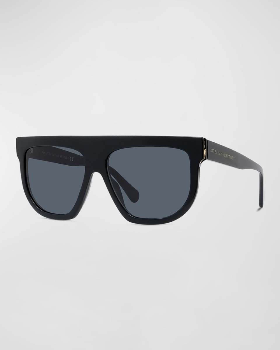 Bio-Acetate Aviator Sunglasses w/ Chain Strap
