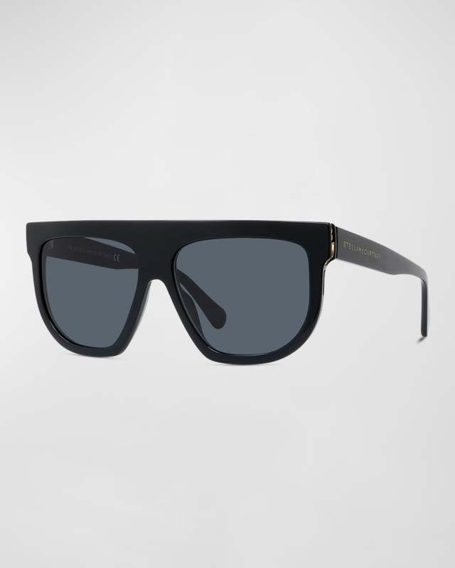 Bio-Acetate Aviator Sunglasses w/ Chain Strap