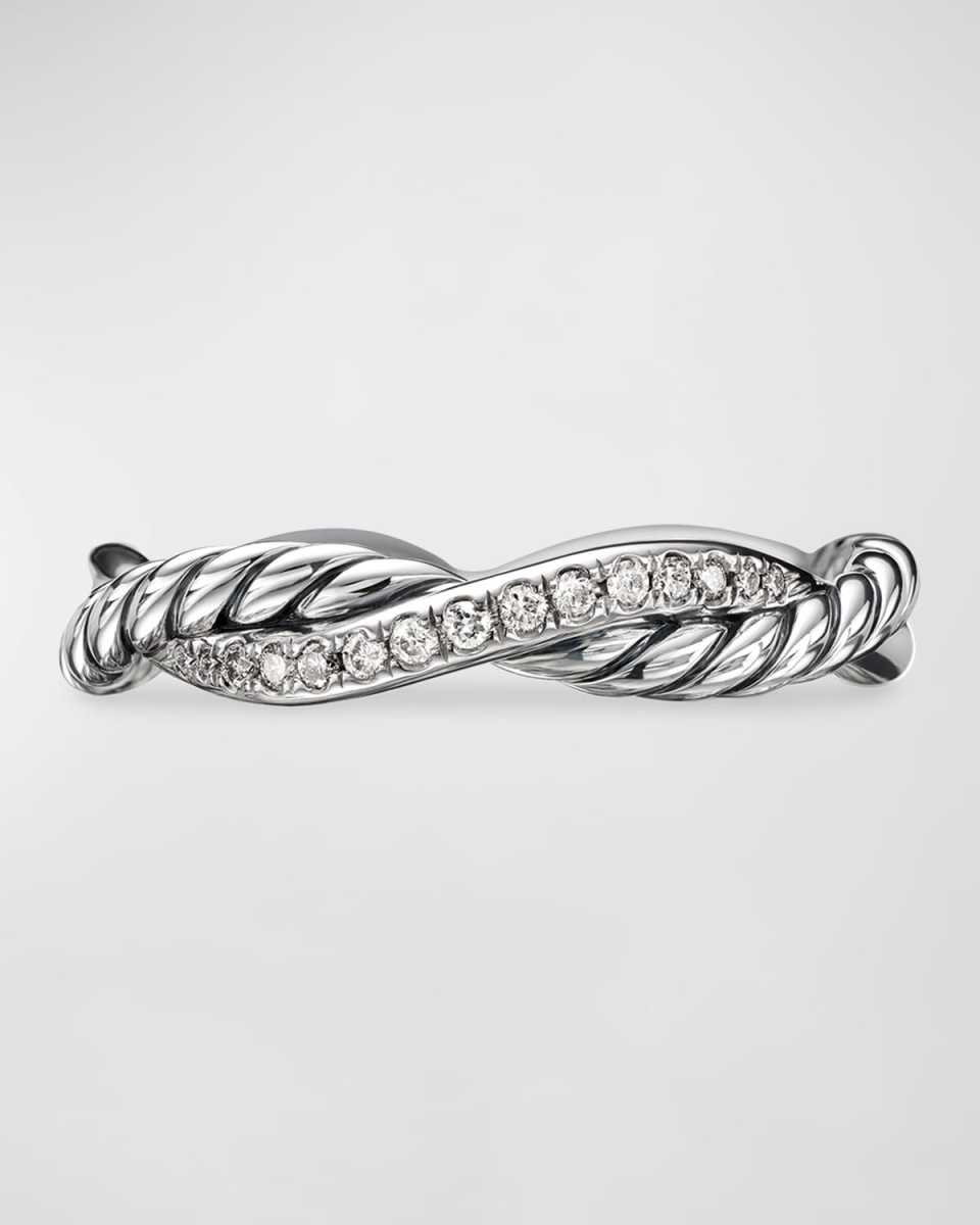 Petite Infinity Twisted Ring with Pave Diamonds