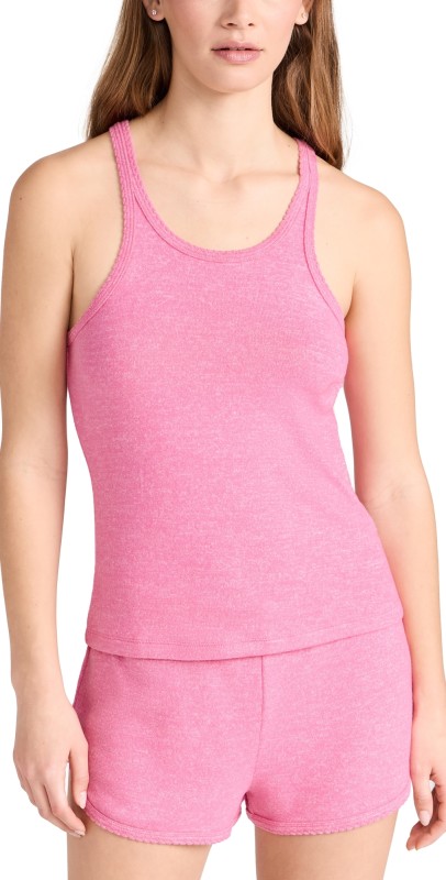 PJ Salvage Melange Sleep Tank Hot Pink