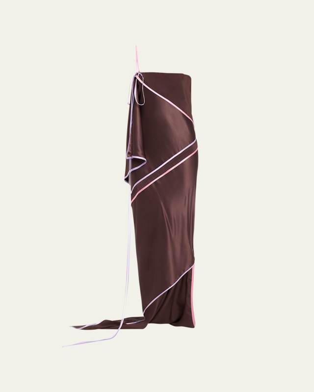 One-Shoulder Silk Napkin Gown