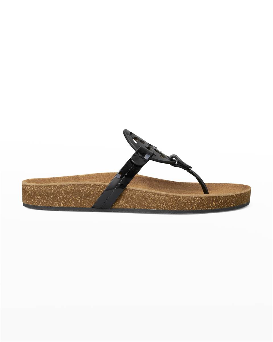 Miller Cloud Patent/Cork Thong Sandals