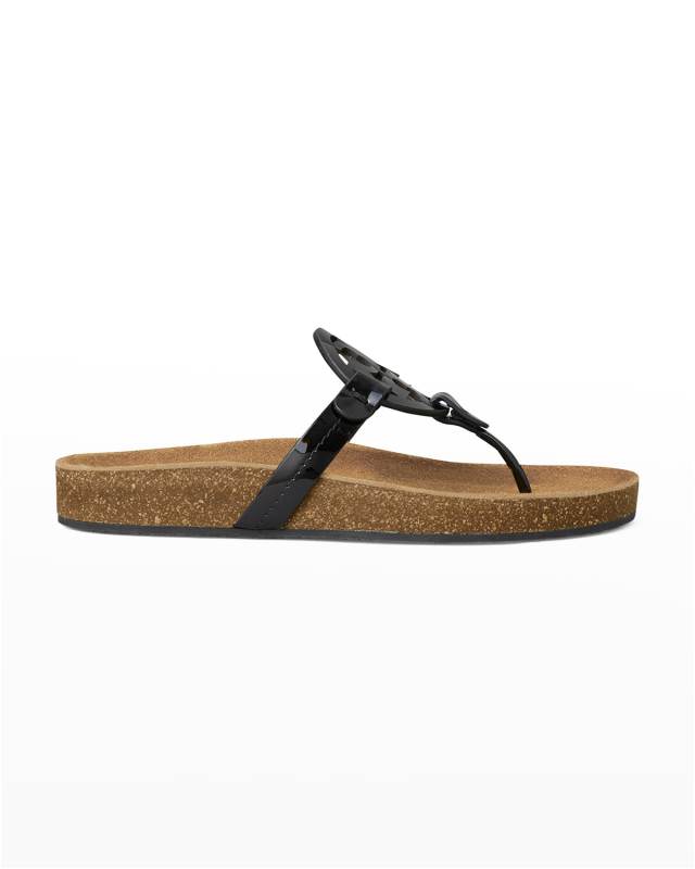 Miller Cloud Patent/Cork Thong Sandals