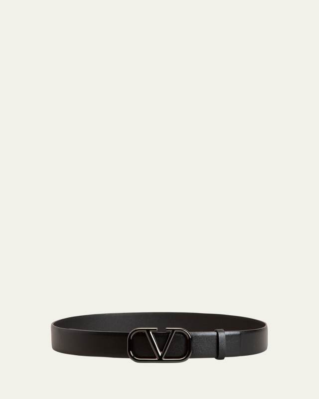 Logo Box Leather Belt