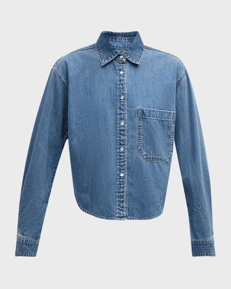 Aderes Snap-Front Denim Top