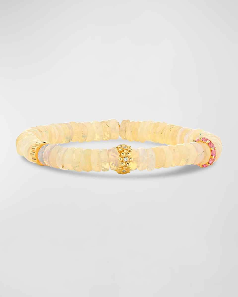 Cocktail Daisy Rondelle on Ethiopian Beaded Bracelet