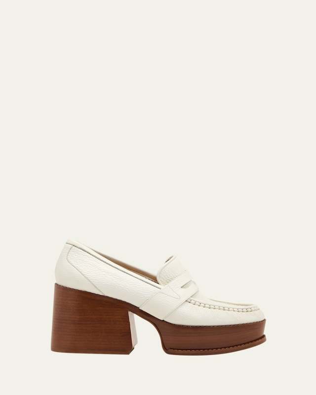 Augusta Leather Heeled Penny Loafers