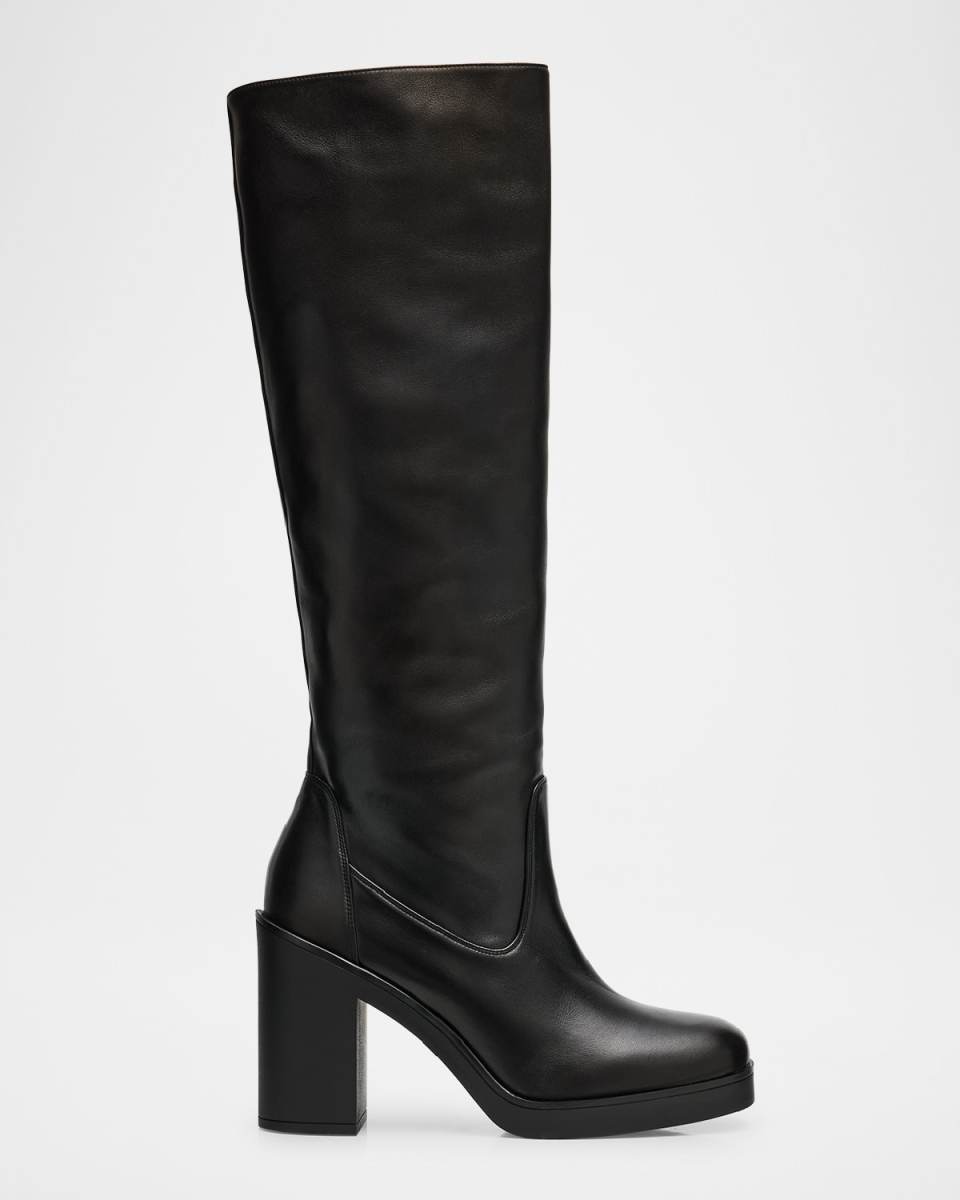 Bethenny Leather Platform Knee Boots